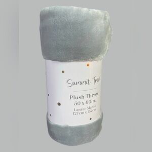 Plush Throw Blanket 50x60 Solid ~ Soft Light Ash Gray NEW NWT